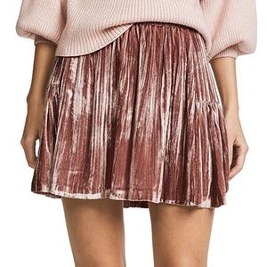 Madewell Crushed Velvet Pleated Mini Skirt - Sz 2